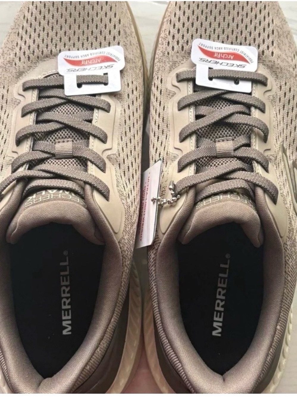 Merrell Breathable Mesh Sneakers — Beige Taupe